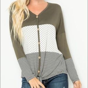 Plus size color block top